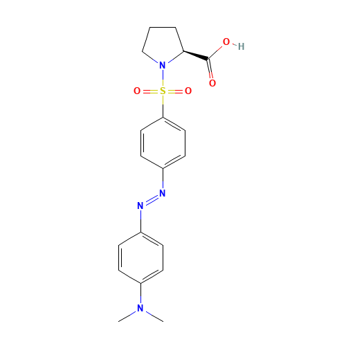 (2S)-1-[4-[[4-(dimethylamino)phenyl]diazenyl]phenyl]sulfonylpyrrolidine-2-carboxylic acid (CAS: 89131-09-9) - Related Chemical Product