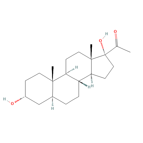 1-[(3R,5S,8R,9S,10S,13S,14S,17R)-3,17-dihydroxy-10,13-dimethyl-1,2,3,4,5,6,7,8,9,11,12,14,15,16-tetradecahydrocyclopenta[a]phenanthren-17-yl]ethanone (CAS: 6890-65-9) - Related Chemical Product