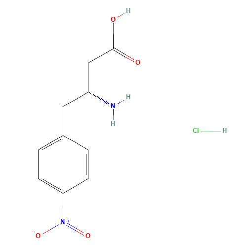 (3R)-3-amino-4-(4-nitrophenyl)butanoic acid;hydrochloride (CAS: 331763-78-1) - Chemical Structure and Molecular Formula 