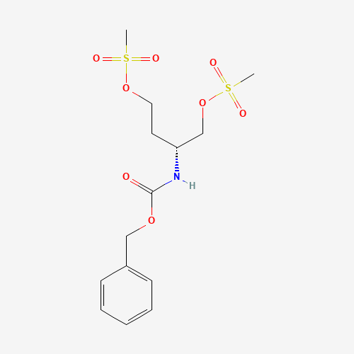 [(3R)-4-methylsulfonyloxy-3-(phenylmethoxycarbonylamino)butyl] methanesulfonate (CAS: 655785-24-3) - Chemical Structure and Molecular Formula 