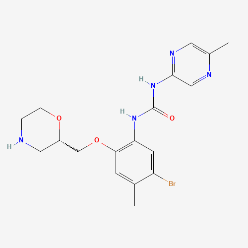 1-[5-bromo-4-methyl-2-[[(2S)-morpholin-2-yl]methoxy]phenyl]-3-(5-methylpyrazin-2-yl)urea (CAS: 911222-45-2) - Chemical Structure and Molecular Formula 