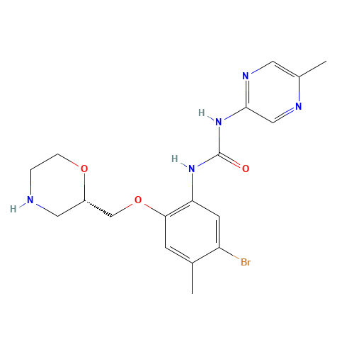 1-[5-bromo-4-methyl-2-[[(2S)-morpholin-2-yl]methoxy]phenyl]-3-(5-methylpyrazin-2-yl)urea (CAS: 911222-45-2) - Related Chemical Product