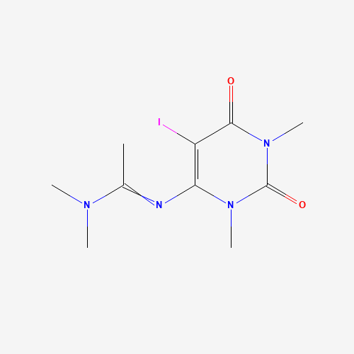N'-(5-iodo-1,3-dimethyl-2,6-dioxopyrimidin-4-yl)-N,N-dimethylethanimidamide (CAS: 262359-45-5) - Chemical Structure and Molecular Formula 