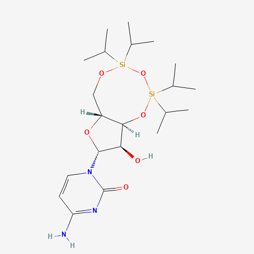 1-[(6aR,8R,9R,9aS)-9-hydroxy-2,2,4,4-tetra(propan-2-yl)-6a,8,9,9a-tetrahydro-6H-furo[3,2-f][1,3,5,2,4]trioxadisilocin-8-yl]-4-aminopyrimidin-2-one (CAS: 69304-42-3) - Chemical Structure and Molecular Formula 