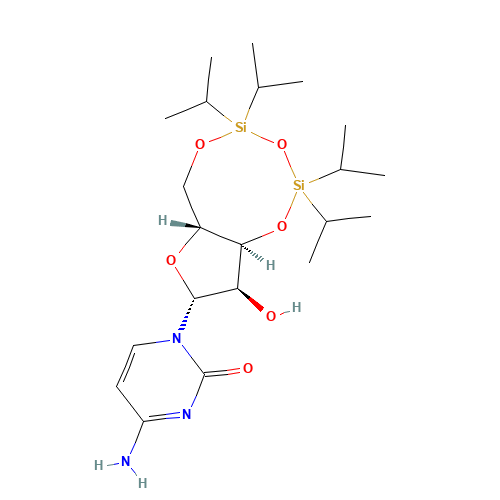 1-[(6aR,8R,9R,9aS)-9-hydroxy-2,2,4,4-tetra(propan-2-yl)-6a,8,9,9a-tetrahydro-6H-furo[3,2-f][1,3,5,2,4]trioxadisilocin-8-yl]-4-aminopyrimidin-2-one (CAS: 69304-42-3) - Related Chemical Product