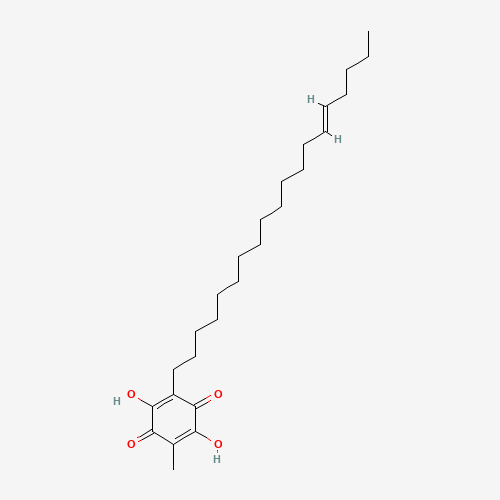 2,5-dihydroxy-3-methyl-6-[(E)-nonadec-14-enyl]cyclohexa-2,5-diene-1,4-dione (CAS: 19833-20-6) - Chemical Structure and Molecular Formula 