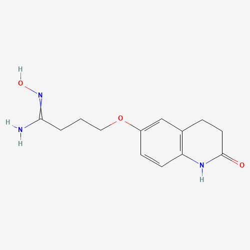 N'-hydroxy-4-[(2-oxo-3,4-dihydro-1H-quinolin-6-yl)oxy]butanimidamide (CAS: 1016821-54-7) - Chemical Structure and Molecular Formula 