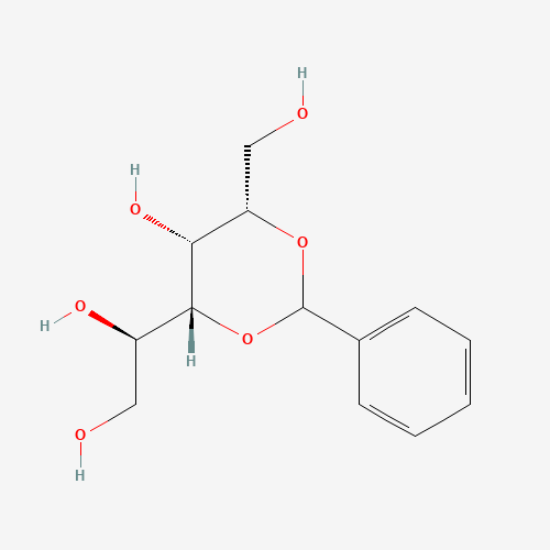 (1R)-1-[(4R,5R,6S)-5-hydroxy-6-(hydroxymethyl)-2-phenyl-1,3-dioxan-4-yl]ethane-1,2-diol (CAS: 77340-95-5) - Chemical Structure and Molecular Formula 