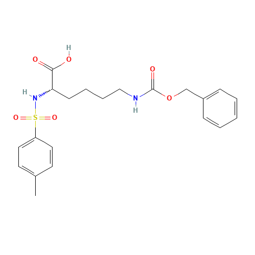 (2S)-2-[(4-methylphenyl)sulfonylamino]-6-(phenylmethoxycarbonylamino)hexanoic acid (CAS: 34235-82-0) - Chemical Structure and Molecular Formula 