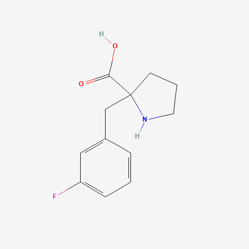 (2S)-2-[(3-fluorophenyl)methyl]pyrrolidine-2-carboxylic acid (CAS: 1048027-99-1) - Chemical Structure and Molecular Formula 