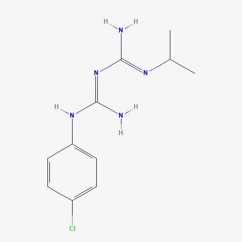 (1E)-1-[amino-(4-chloroanilino)methylidene]-2-propan-2-ylguanidine (CAS: 500-92-5) - Chemical Structure and Molecular Formula 