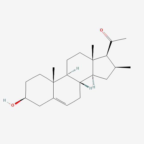 1-[(8S,9S,10R,13S,14S,16S,17S)-3-hydroxy-10,13,16-trimethyl-2,3,4,7,8,9,11,12,14,15,16,17-dodecahydro-1H-cyclopenta[a]phenanthren-17-yl]ethanone (CAS: 1474-71-1) - Related Chemical Product