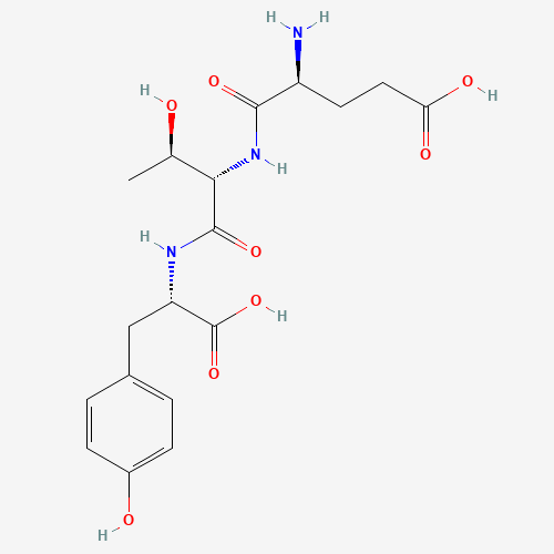(4S)-4-amino-5-[[(2S,3R)-1-[[(1S)-1-carboxy-2-(4-hydroxyphenyl)ethyl]amino]-3-hydroxy-1-oxobutan-2-yl]amino]-5-oxopentanoic acid (CAS: 110642-78-9) - Chemical Structure and Molecular Formula 