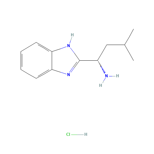 (1S)-1-(1H-benzimidazol-2-yl)-3-methylbutan-1-amine;hydrochloride (CAS: 1234883-32-9) - Chemical Structure and Molecular Formula 