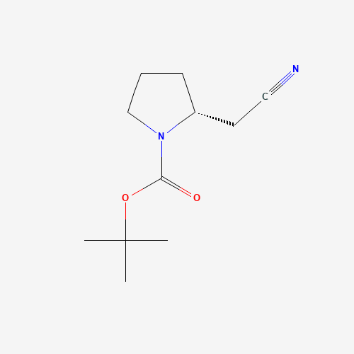 tert-butyl (2R)-2-(cyanomethyl)pyrrolidine-1-carboxylate (CAS: 201039-13-6) - Chemical Structure and Molecular Formula 