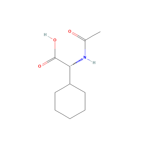 (2R)-2-acetamido-2-cyclohexylacetic acid (CAS: 14429-43-7) - Chemical Structure and Molecular Formula 