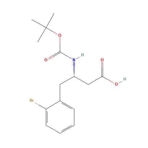 (3S)-4-(2-bromophenyl)-3-[(2-methylpropan-2-yl)oxycarbonylamino]butanoic acid (CAS: 403661-78-9) - Related Chemical Product