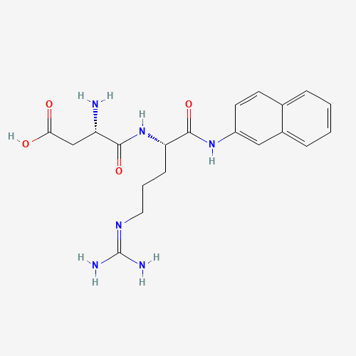 (3S)-3-amino-4-[[(2S)-5-(diaminomethylideneamino)-1-(naphthalen-2-ylamino)-1-oxopentan-2-yl]amino]-4-oxobutanoic acid (CAS: 51528-58-6) - Chemical Structure and Molecular Formula 
