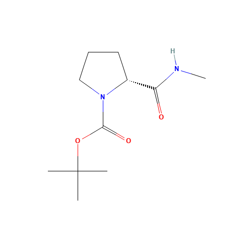 tert-butyl (2R)-2-(methylcarbamoyl)pyrrolidine-1-carboxylate (CAS: 785825-41-4) - Chemical Structure and Molecular Formula 
