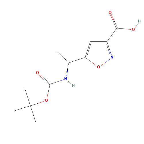 5-[(1R)-1-[(2-methylpropan-2-yl)oxycarbonylamino]ethyl]-1,2-oxazole-3-carboxylic acid (CAS: 893842-76-7) - Related Chemical Product