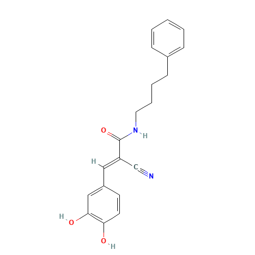 (E)-2-cyano-3-(3,4-dihydroxyphenyl)-N-(4-phenylbutyl)prop-2-enamide (CAS: 133550-41-1) - Related Chemical Product