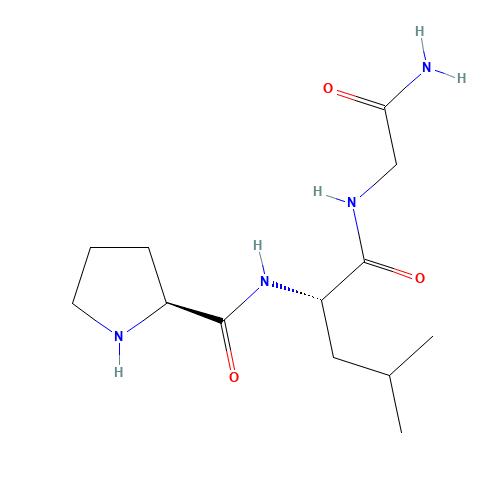 (2S)-N-[(2S)-1-[(2-amino-2-oxoethyl)amino]-4-methyl-1-oxopentan-2-yl]pyrrolidine-2-carboxamide (CAS: 2002-44-0) - Chemical Structure and Molecular Formula 