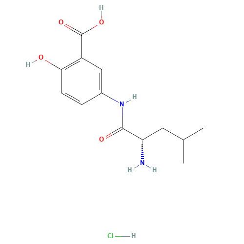 5-[[(2S)-2-amino-4-methylpentanoyl]amino]-2-hydroxybenzoic acid;hydrochloride (CAS: 73801-31-7) - Related Chemical Product