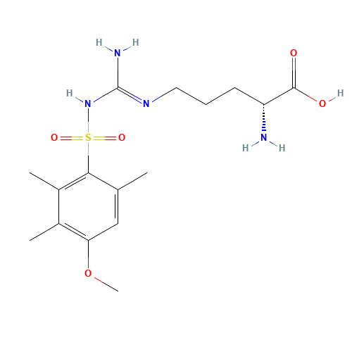 (2R)-2-amino-5-[[amino-[(4-methoxy-2,3,6-trimethylphenyl)sulfonylamino]methylidene]amino]pentanoic acid (CAS: 200114-52-9) - Related Chemical Product
