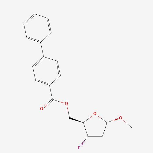 [(2R,3S,5S)-3-fluoro-5-methoxyoxolan-2-yl]methyl 4-phenylbenzoate (CAS: 168786-98-9) - Chemical Structure and Molecular Formula 