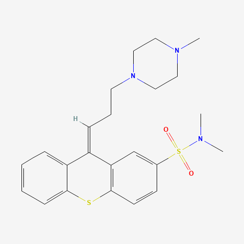 (9Z)-N,N-dimethyl-9-[3-(4-methylpiperazin-1-yl)propylidene]thioxanthene-2-sulfonamide (CAS: 3313-26-6) - Chemical Structure and Molecular Formula 