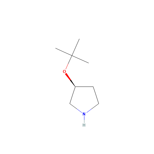 (3S)-3-[(2-methylpropan-2-yl)oxy]pyrrolidine (CAS: 1104643-25-5) - Chemical Structure and Molecular Formula 