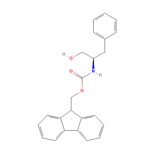 9H-fluoren-9-ylmethyl N-[(2R)-1-hydroxy-3-phenylpropan-2-yl]carbamate (CAS: 130406-30-3) - Chemical Structure and Molecular Formula 