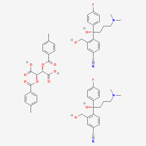 (2S,3S)-2,3-bis[(4-methylbenzoyl)oxy]butanedioic acid;4-[(1S)-4-(dimethylamino)-1-(4-fluorophenyl)-1-hydroxybutyl]-3-(hydroxymethyl)benzonitrile (CAS: 128173-53-5) - Related Chemical Product