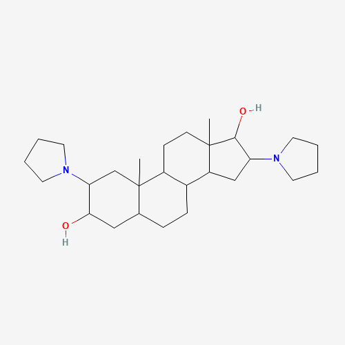 (2S,3S,5S,8R,9S,10S,13S,14S,16S,17R)-10,13-dimethyl-2,16-dipyrrolidin-1-yl-2,3,4,5,6,7,8,9,11,12,14,15,16,17-tetradecahydro-1H-cyclopenta[a]phenanthrene-3,17-diol (CAS: 144209-33-6) - Related Chemical Product
