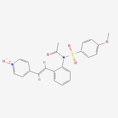 N-(4-methoxyphenyl)sulfonyl-N-[2-[(E)-2-(1-oxidopyridin-1-ium-4-yl)ethenyl]phenyl]acetamide (CAS: 173529-46-9) - Chemical Structure and Molecular Formula 