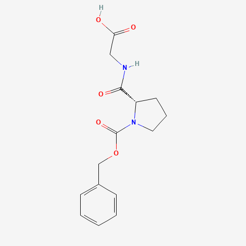2-[[(2S)-1-phenylmethoxycarbonylpyrrolidine-2-carbonyl]amino]acetic acid (CAS: 2766-18-9) - Chemical Structure and Molecular Formula 