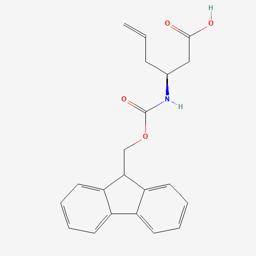 (3S)-3-(9H-fluoren-9-ylmethoxycarbonylamino)hex-5-enoic acid (CAS: 270263-04-2) - Chemical Structure and Molecular Formula 