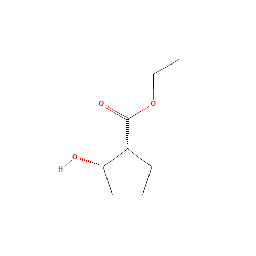 ethyl (1R,2S)-2-hydroxycyclopentane-1-carboxylate (CAS: 2315-21-1) - Chemical Structure and Molecular Formula 