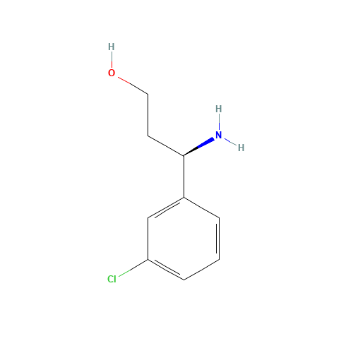 (3R)-3-amino-3-(3-chlorophenyl)propan-1-ol (CAS: 1213949-37-1) - Chemical Structure and Molecular Formula 