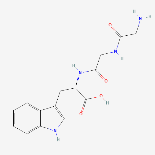 (2S)-2-[[2-[(2-aminoacetyl)amino]acetyl]amino]-3-(1H-indol-3-yl)propanoic acid (CAS: 20762-32-7) - Chemical Structure and Molecular Formula 