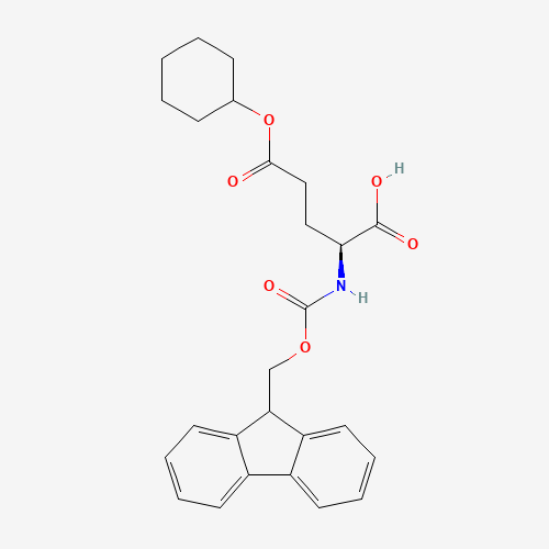 (2S)-5-cyclohexyloxy-2-(9H-fluoren-9-ylmethoxycarbonylamino)-5-oxopentanoic acid (CAS: 150047-85-1) - Chemical Structure and Molecular Formula 