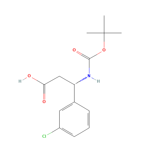(3S)-3-(3-chlorophenyl)-3-[(2-methylpropan-2-yl)oxycarbonylamino]propanoic acid (CAS: 500770-74-1) - Related Chemical Product