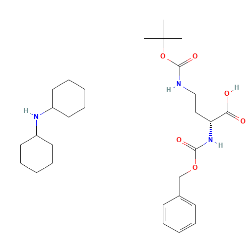 N-cyclohexylcyclohexanamine;(2R)-4-[(2-methylpropan-2-yl)oxycarbonylamino]-2-(phenylmethoxycarbonylamino)butanoic acid (CAS: 214852-61-6) - Chemical Structure and Molecular Formula 