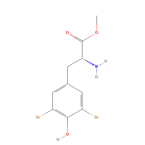 methyl (2R)-2-amino-3-(3,5-dibromo-4-hydroxyphenyl)propanoate (CAS: 173383-29-4) - Chemical Structure and Molecular Formula 