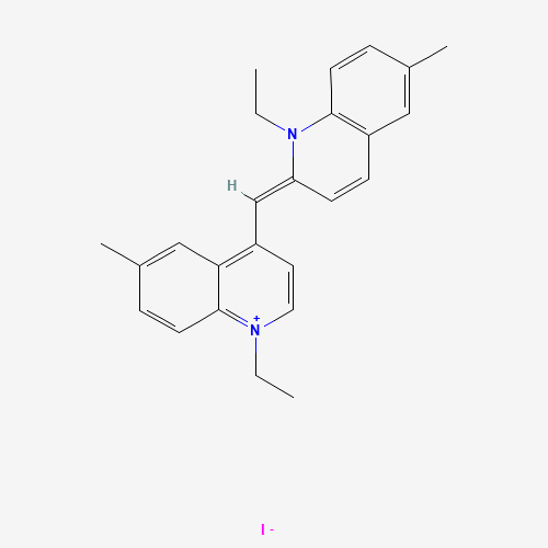 (2E)-1-ethyl-2-[(1-ethyl-6-methylquinolin-1-ium-4-yl)methylidene]-6-methylquinoline;iodide (CAS: 6270-81-1) - Chemical Structure and Molecular Formula 