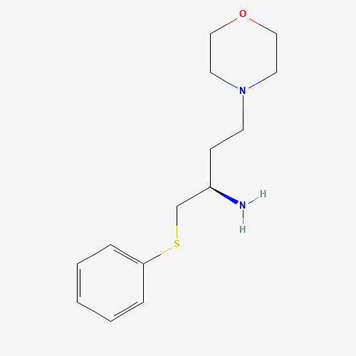 (2R)-4-morpholin-4-yl-1-phenylsulfanylbutan-2-amine (CAS: 870812-95-6) - Chemical Structure and Molecular Formula 