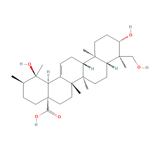 (1R,2R,4aS,6aR,6aS,6bR,8aR,9R,10S,12aR,14bS)-1,10-dihydroxy-9-(hydroxymethyl)-1,2,6a,6b,9,12a-hexamethyl-2,3,4,5,6,6a,7,8,8a,10,11,12,13,14b-tetradecahydropicene-4a-carboxylic acid (CAS: 20137-37-5) - Related Chemical Product