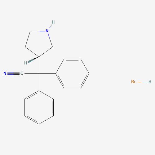 2,2-diphenyl-2-[(3S)-pyrrolidin-3-yl]acetonitrile;hydrobromide (CAS: 194602-27-2) - Chemical Structure and Molecular Formula 