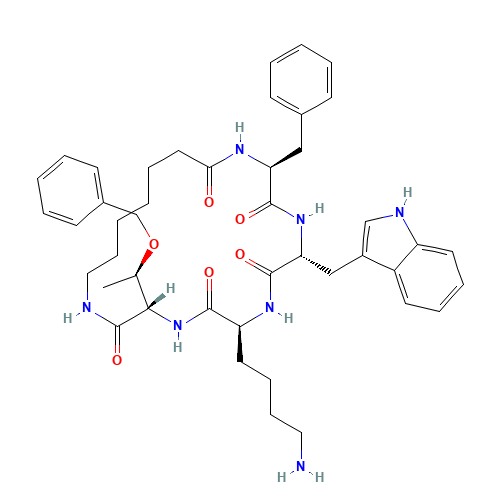 (3S,6S,9R,12S)-6-(4-aminobutyl)-12-benzyl-9-(1H-indol-3-ylmethyl)-3-[(1R)-1-phenylmethoxyethyl]-1,4,7,10,13-pentazacycloicosane-2,5,8,11,14-pentone (CAS: 84211-54-1) - Related Chemical Product
