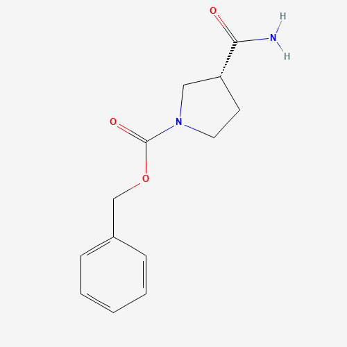 benzyl (3R)-3-carbamoylpyrrolidine-1-carboxylate (CAS: 1217835-98-7) - Chemical Structure and Molecular Formula 